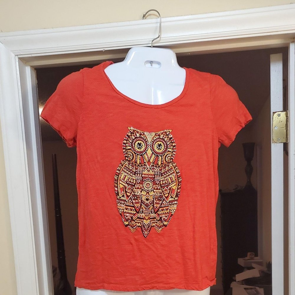 Red Shirt With Small owl